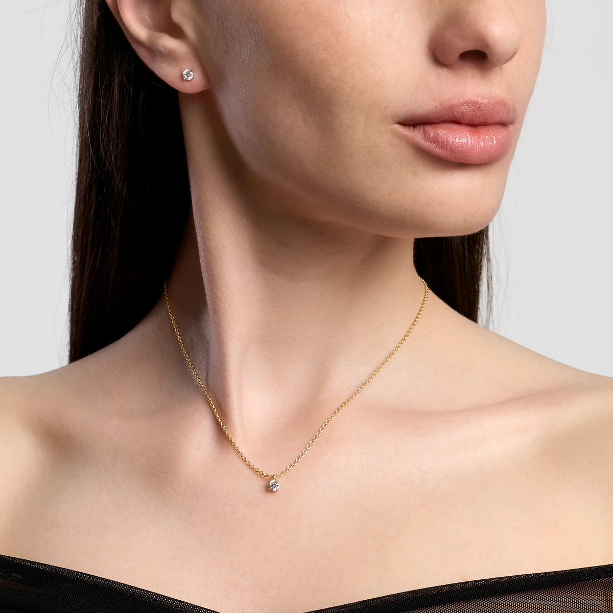 Collana Punto Luce Donna Mabina in Argento Dorato Shiny