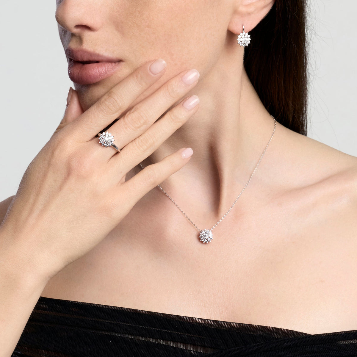 Orecchini Donna Mabina a Monachina in Argento  Zirconi