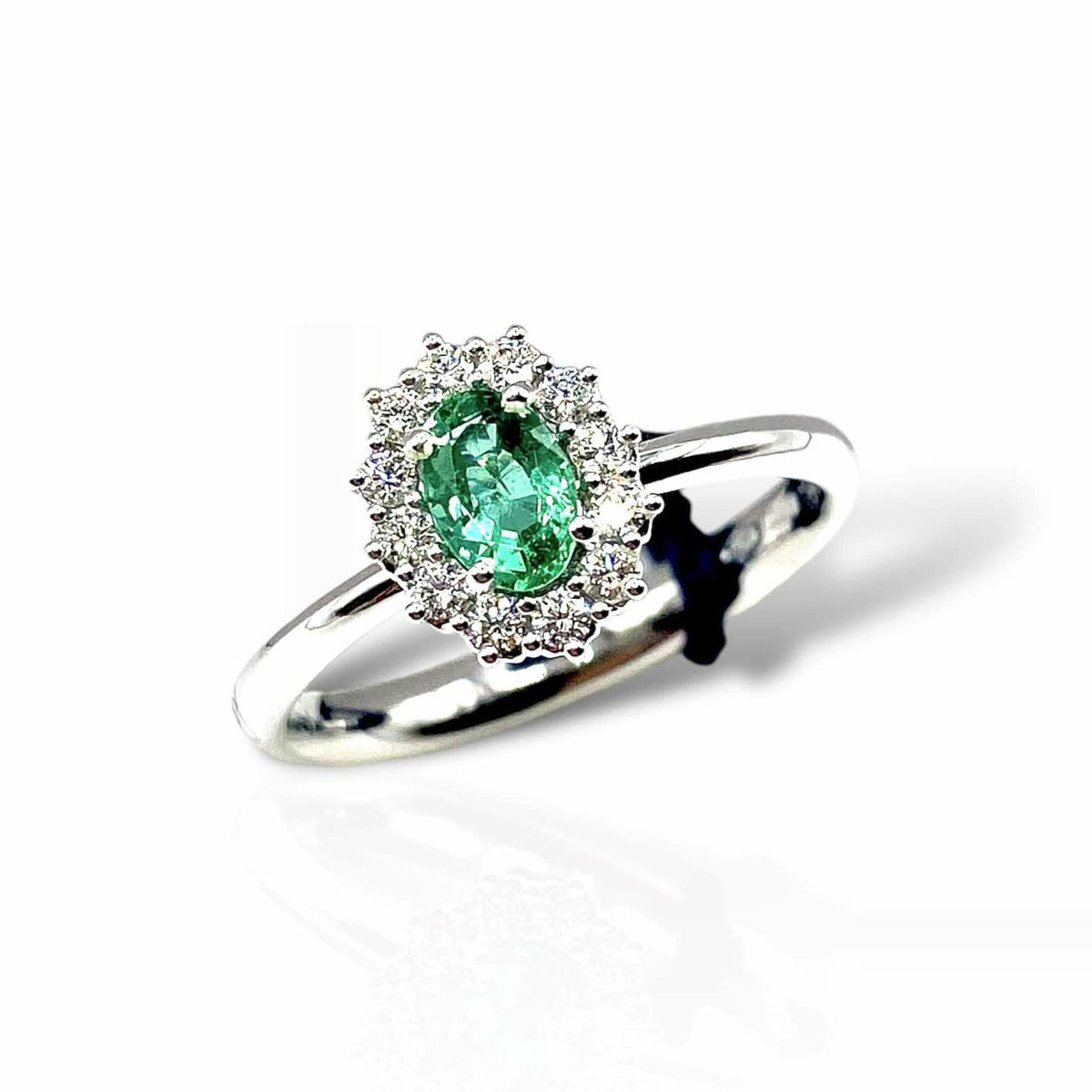Anello Recarlo con Diamanti e Smeraldo Ct 0,35