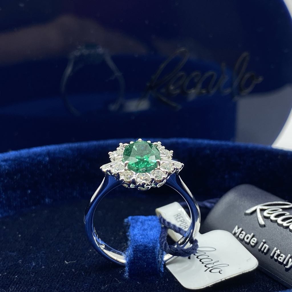 Anello Recarlo con Diamanti e Smeraldo Ct 1,56