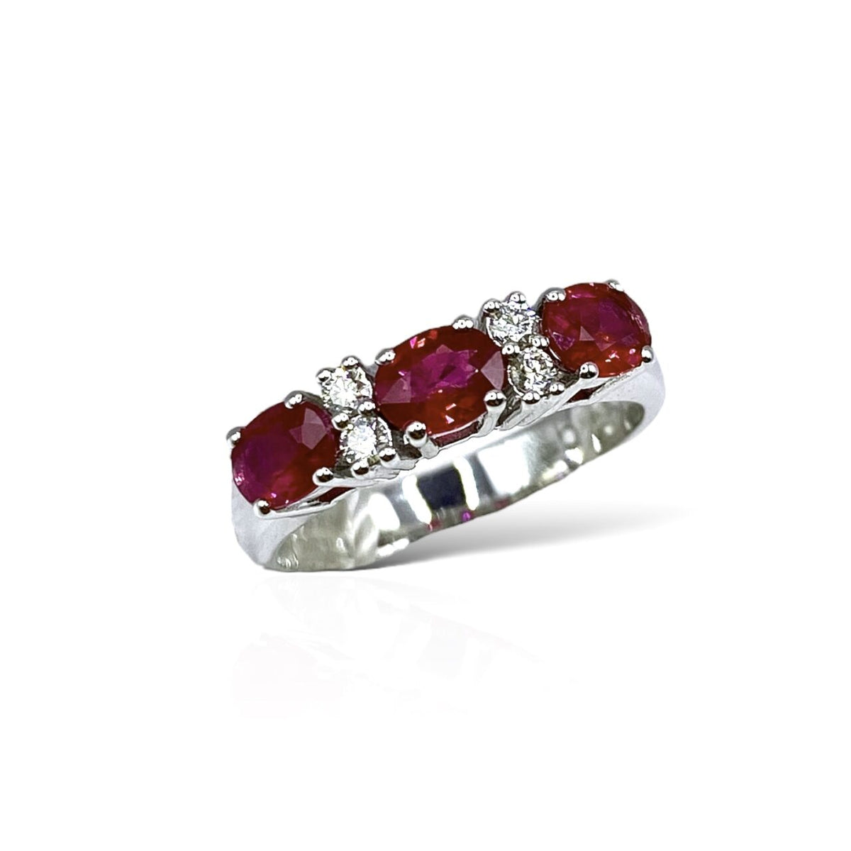 Anello Trilogy Donna Crivelli con Rubini ct 1,19 e Diamanti