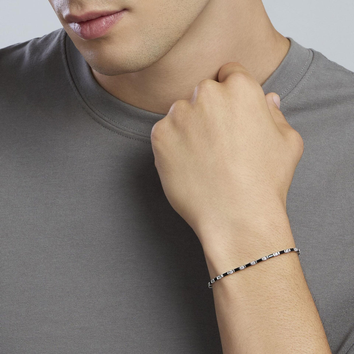 Bracciale Uomo Mabina in Argento e Zirconi