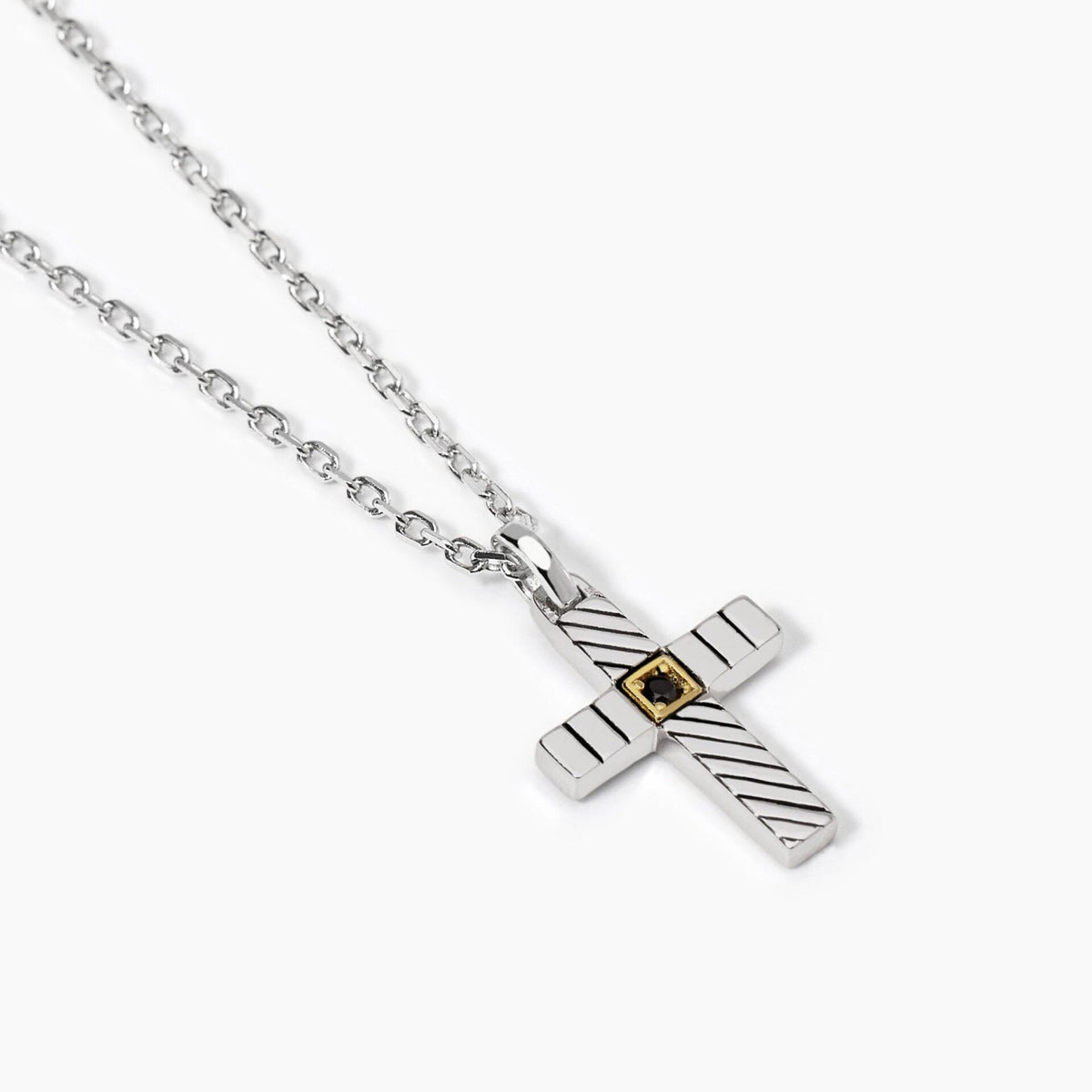Collana da Uomo Mabina in Argento e Zircone Nero