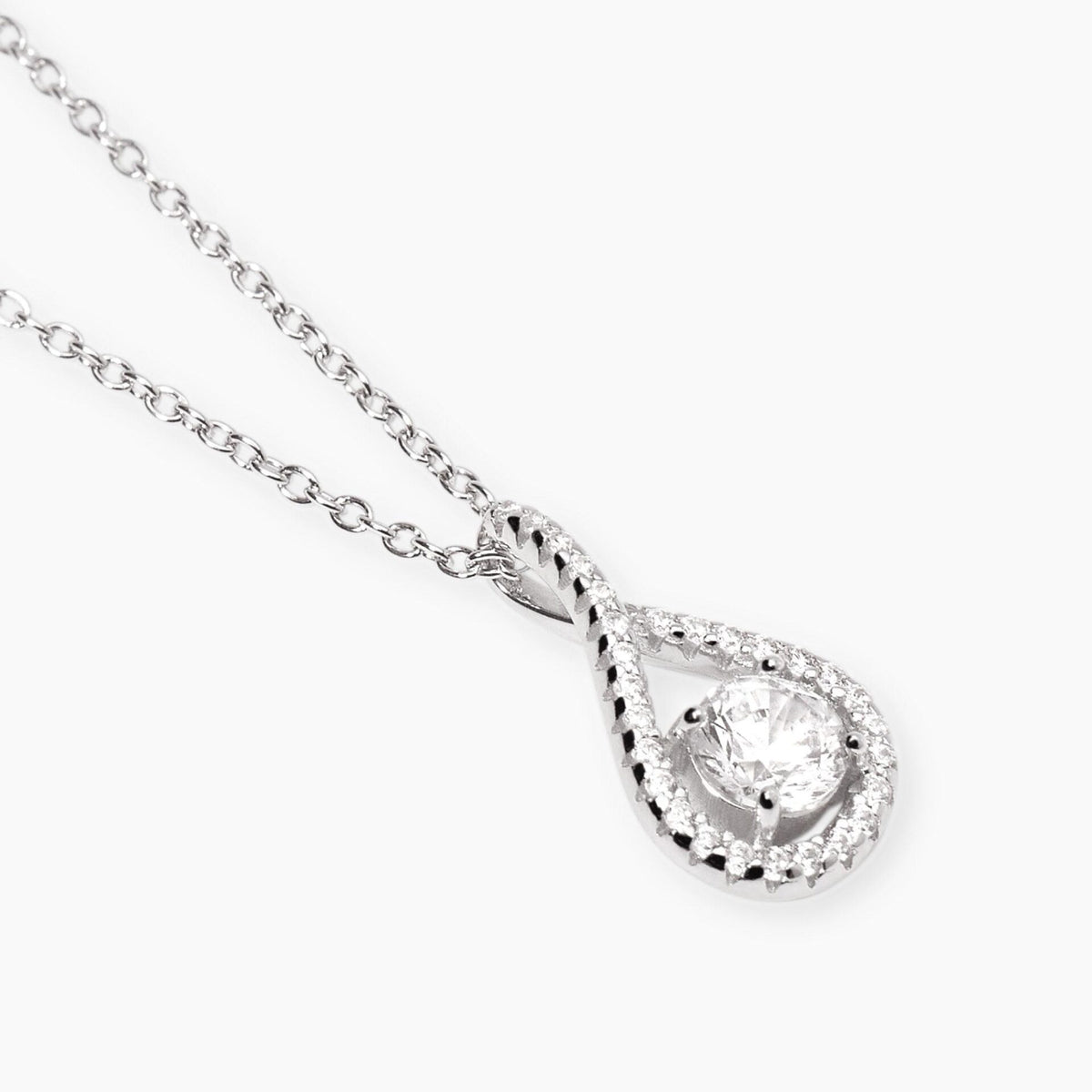 Collana Donna Mabina a Goccia in Argento con Zirconi