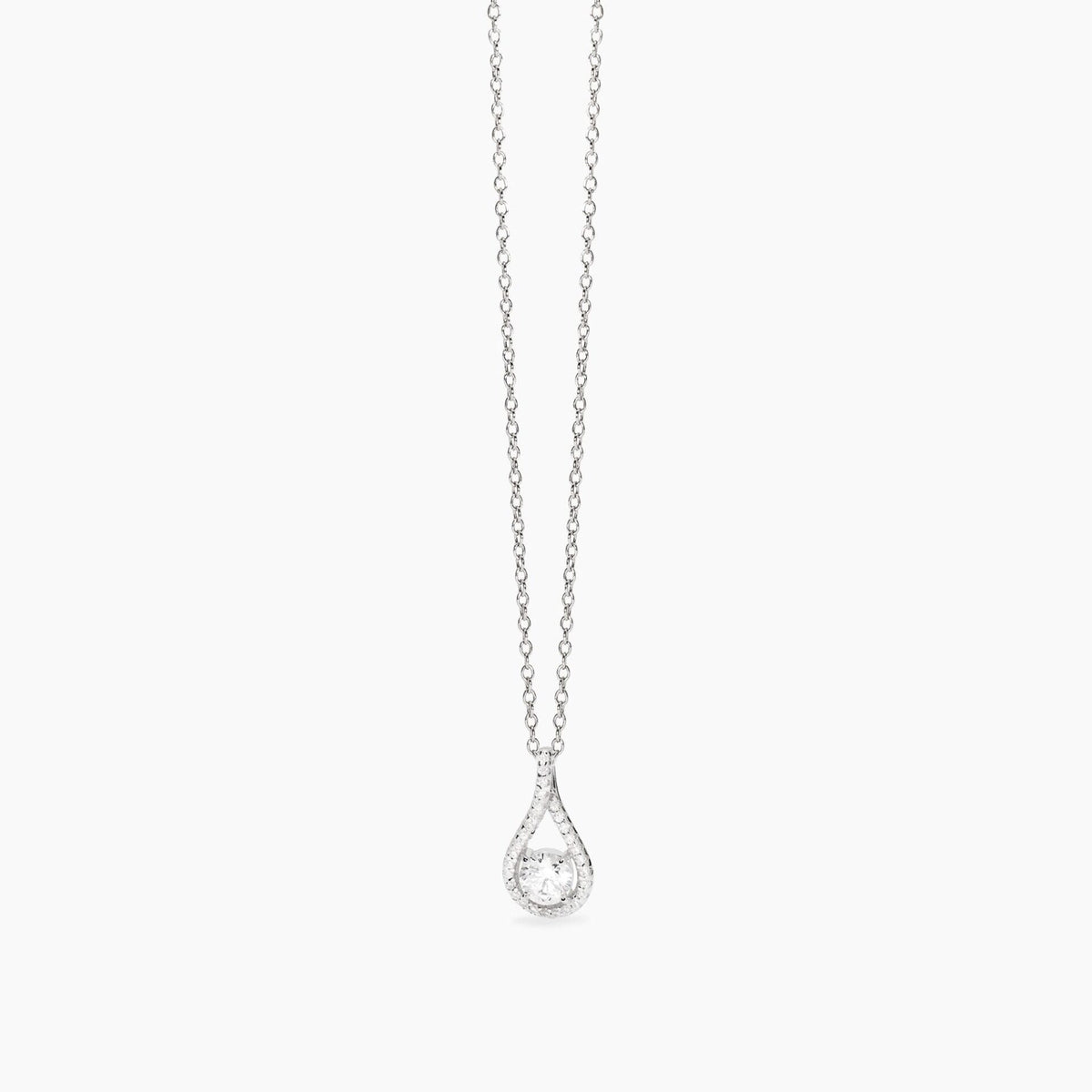 Collana Donna Mabina a Goccia in Argento con Zirconi