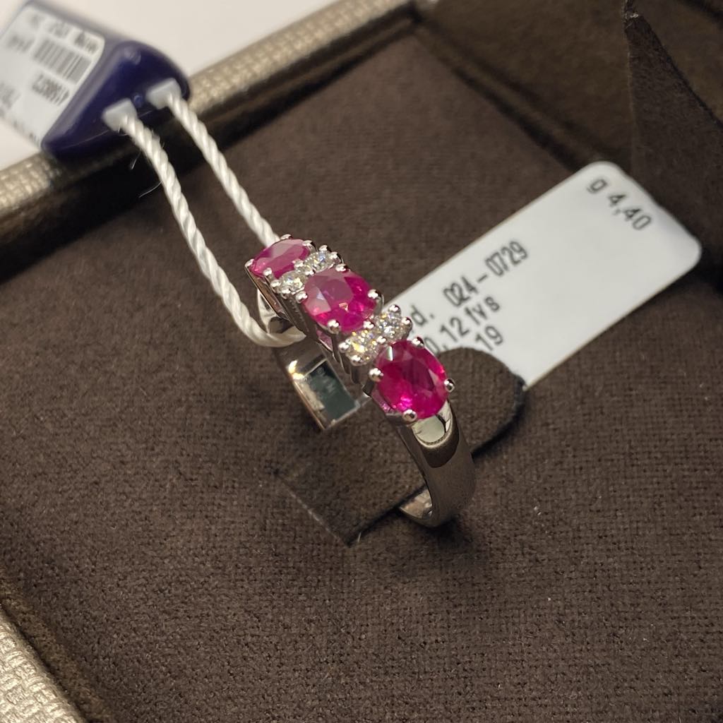 Anello Trilogy Donna Crivelli con Rubini ct 1,19 e Diamanti