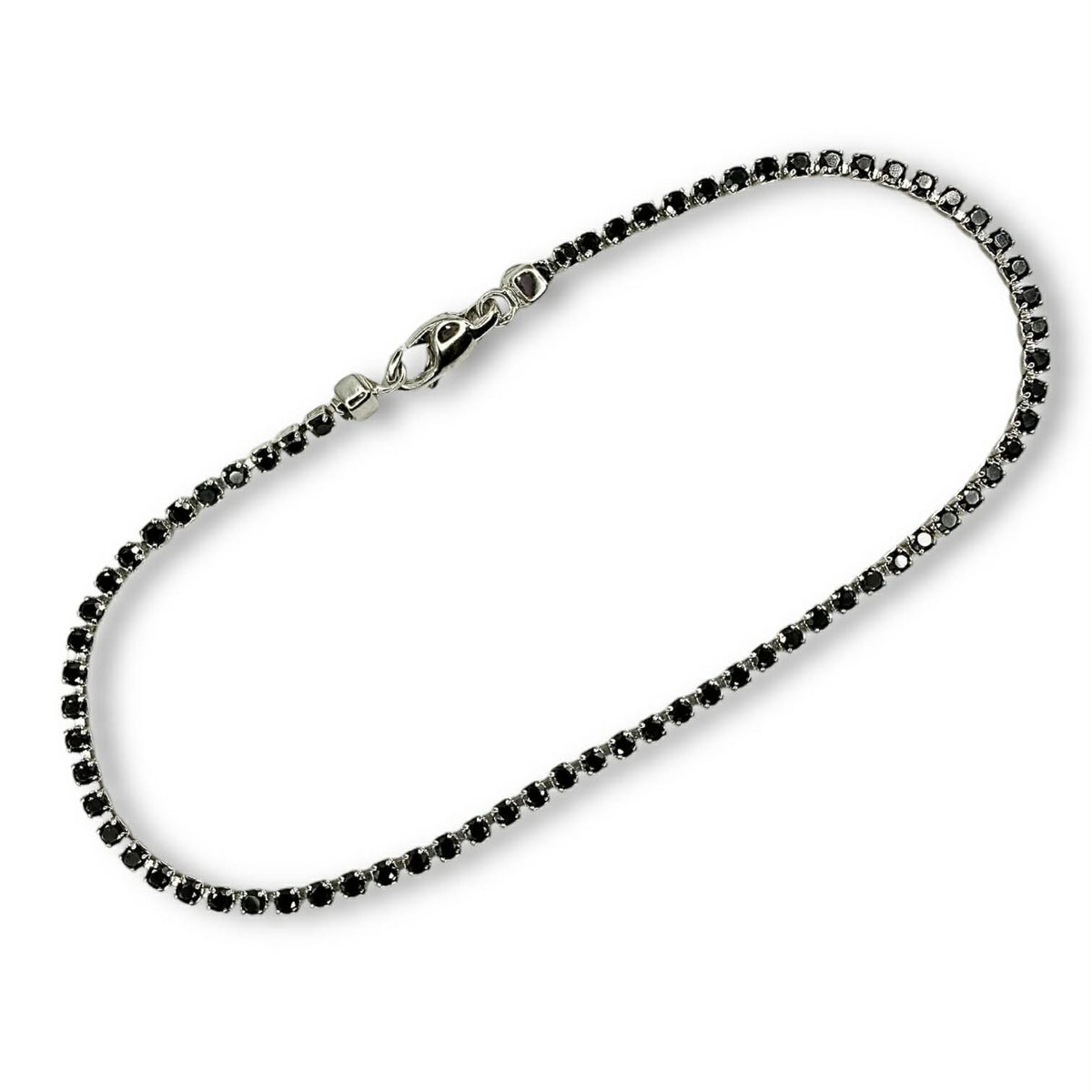 Bracciale Tennis in Oro 18KT 18KT e Zirconi Neri