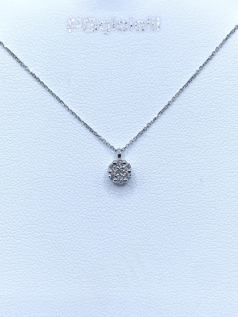 Collana Punto Luce Pavè Pg Gioielli in Oro 18KT e Diamanti Ct. 0,14