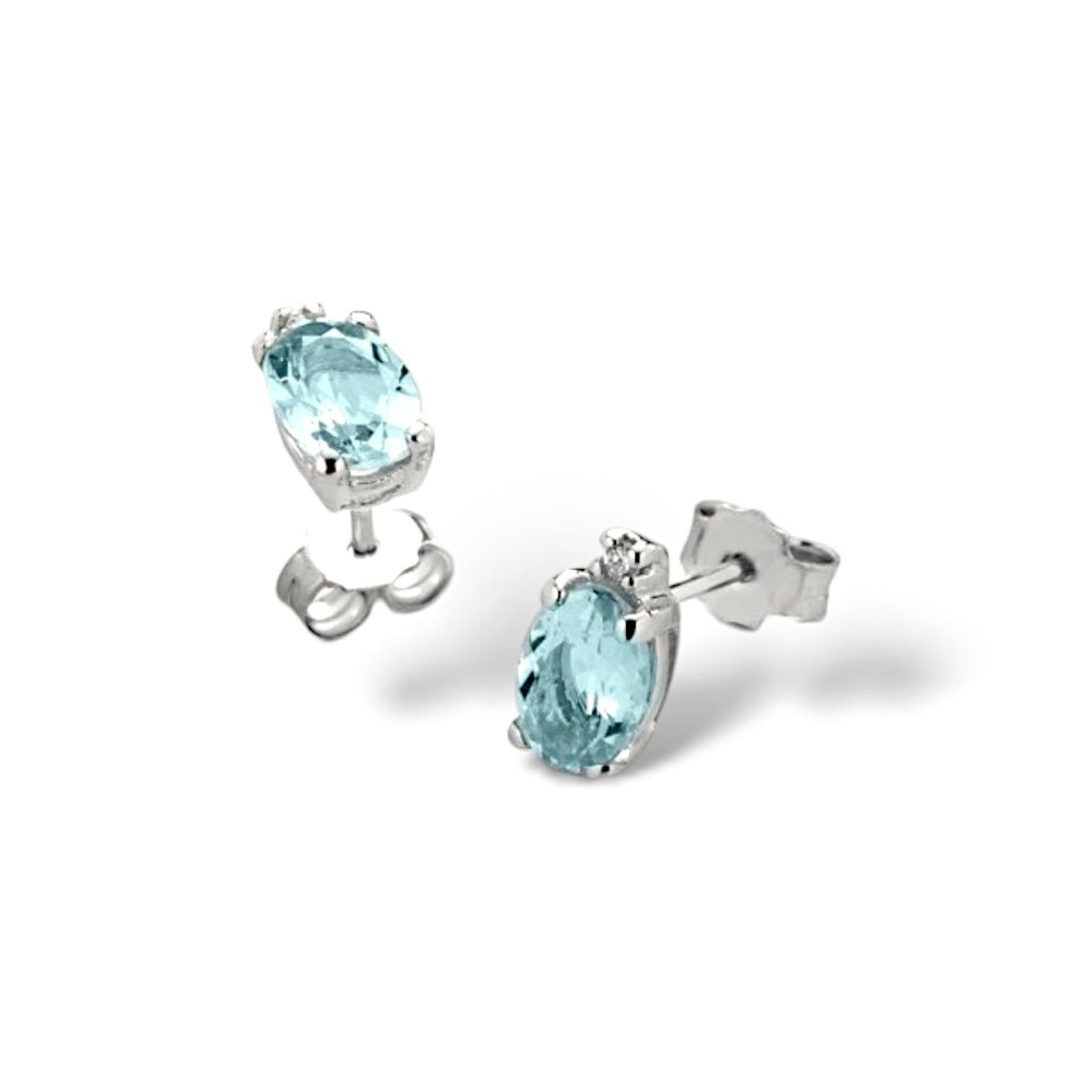 Orecchini Pg Gioielli in Oro 18KT con Acquamarina ct 1,54 e Diamanti