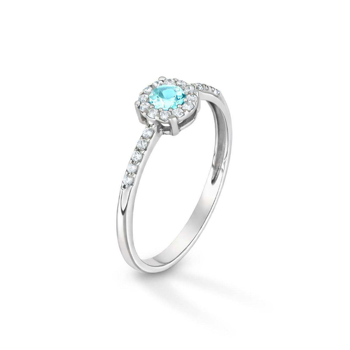 Anello iGold modello Magic in Oro Bianco 9Kt e Zircone Celeste