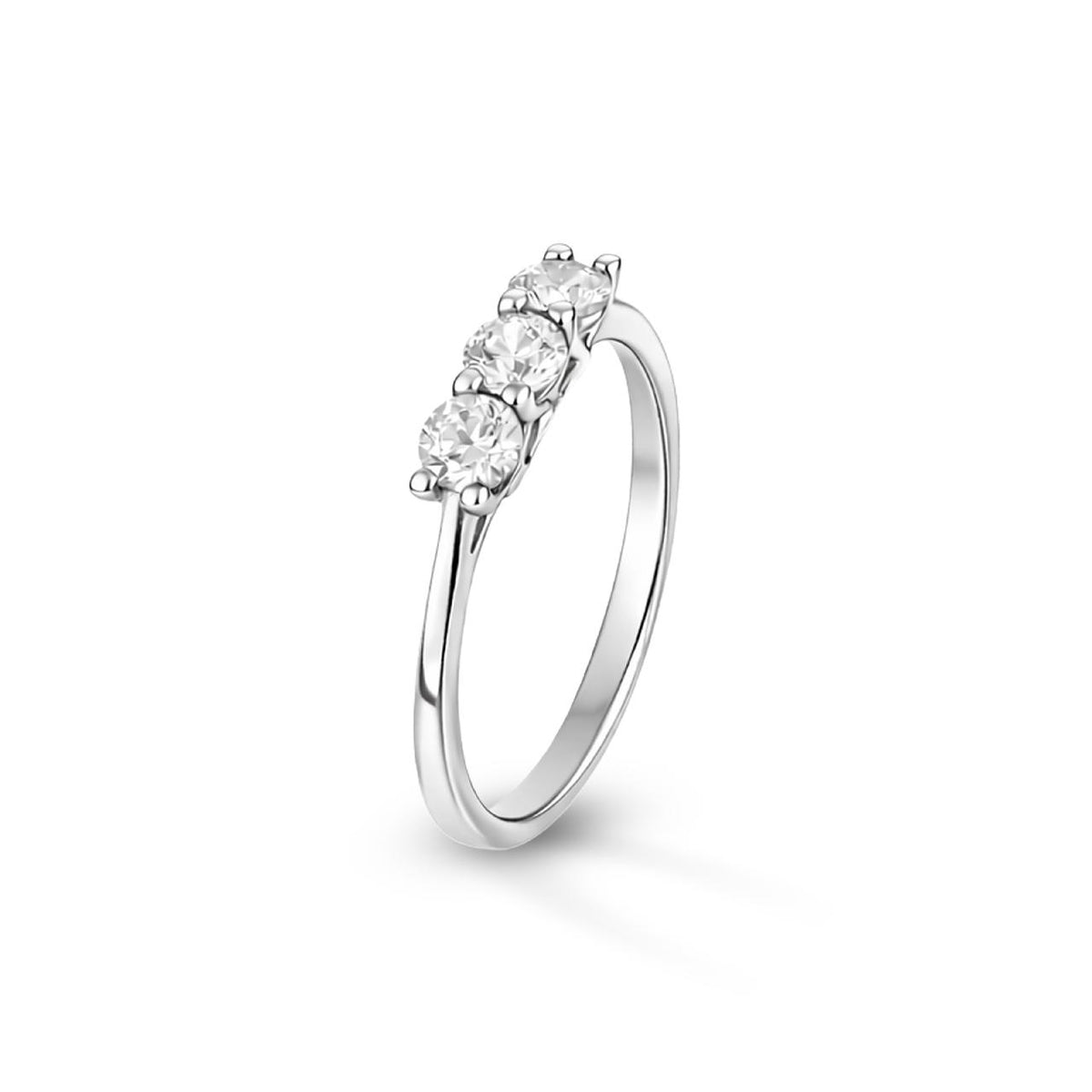 Anello iGold Trilogy in oro Bianco 9KT e Zirconi