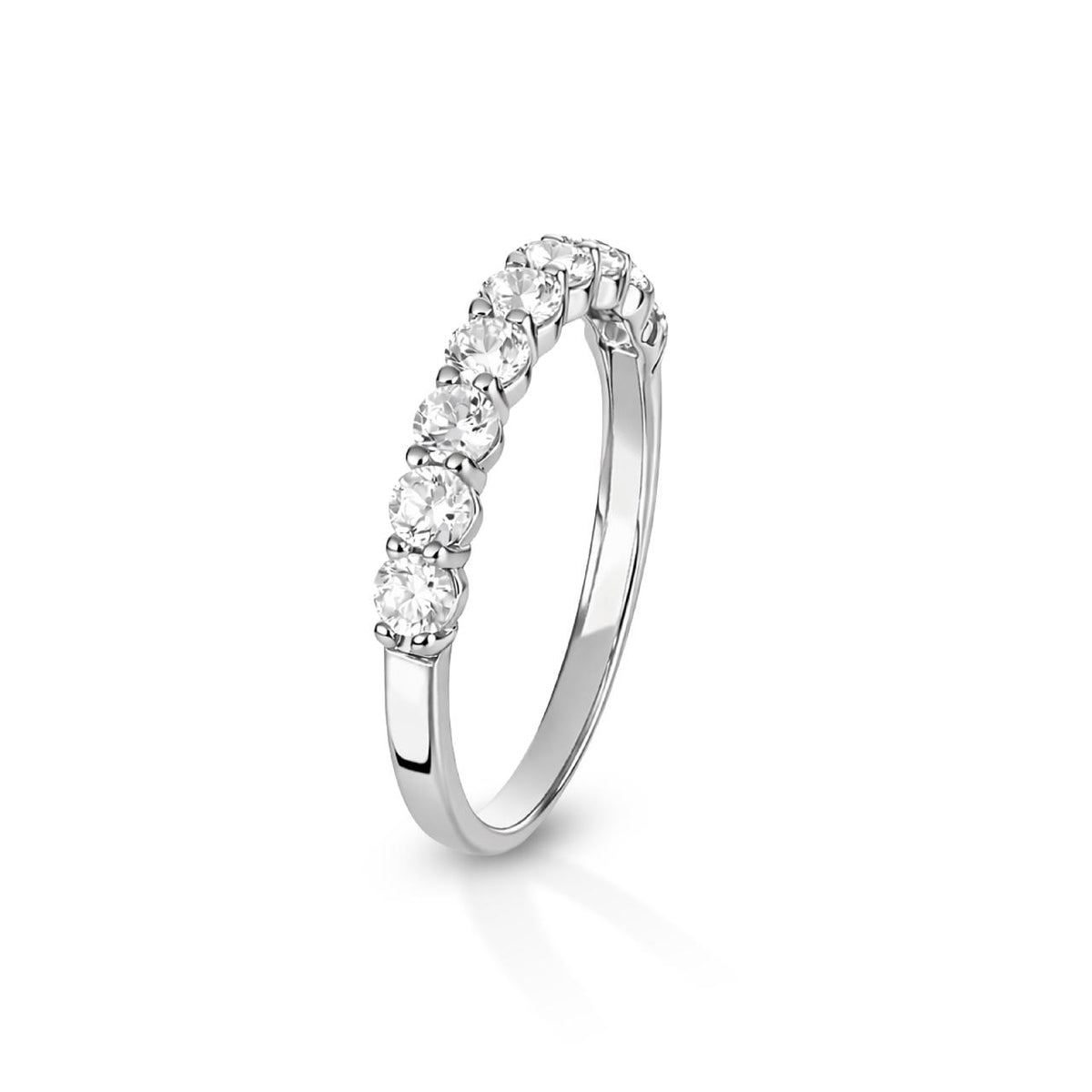Anello iGold Veretta a 9 in oro Bianco 9KT e Zirconi