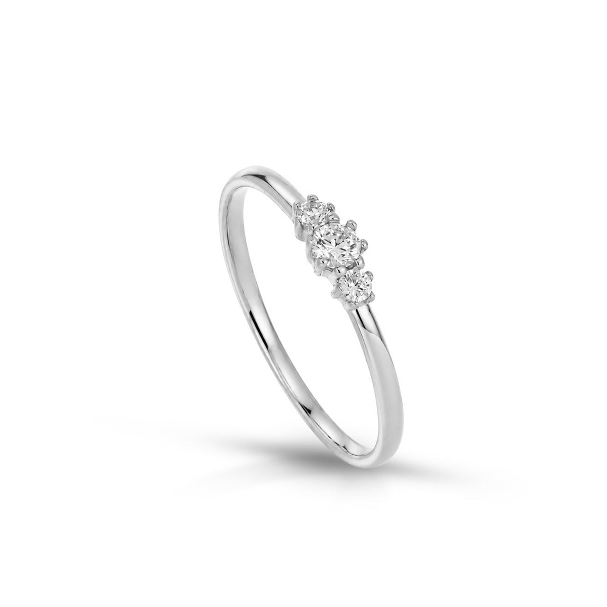 Anello iGold Trilogy in oro Bianco 9KT e Zirconi