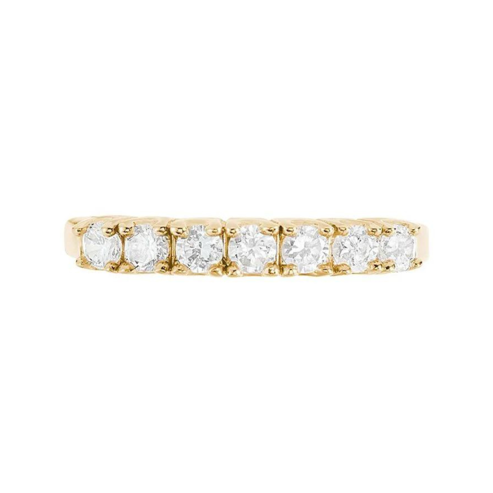 Anello Veretta/Veretta a 7 Pietre in Argento Placato Oro 18KT Stroili