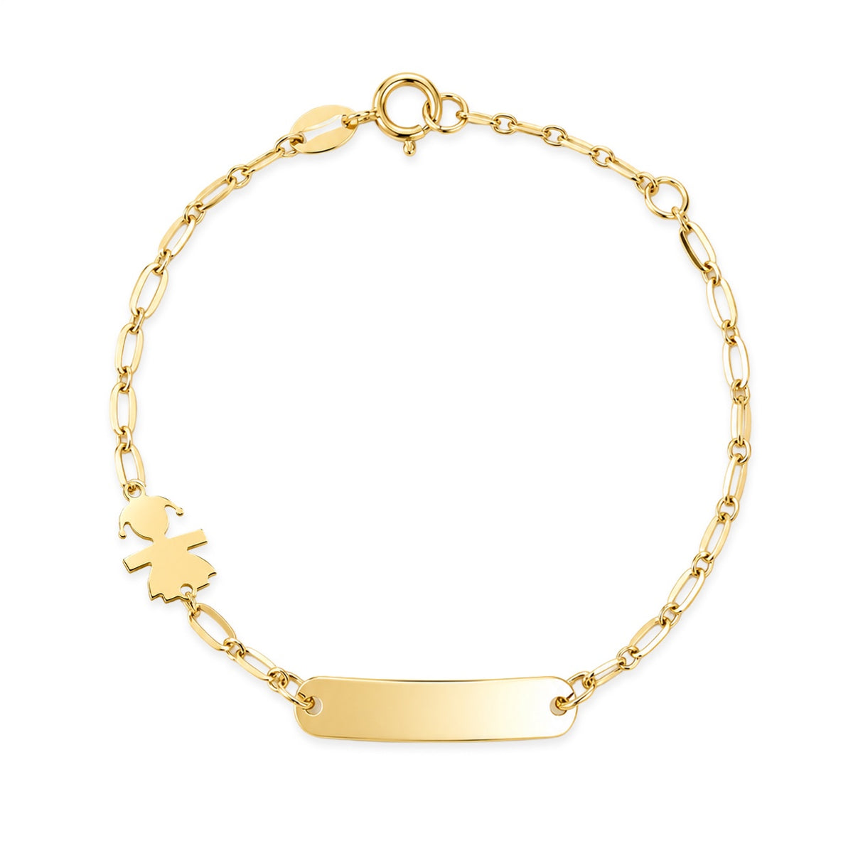 Bracciale Bimba iGold in Oro Giallo 9Kt con Targhetta