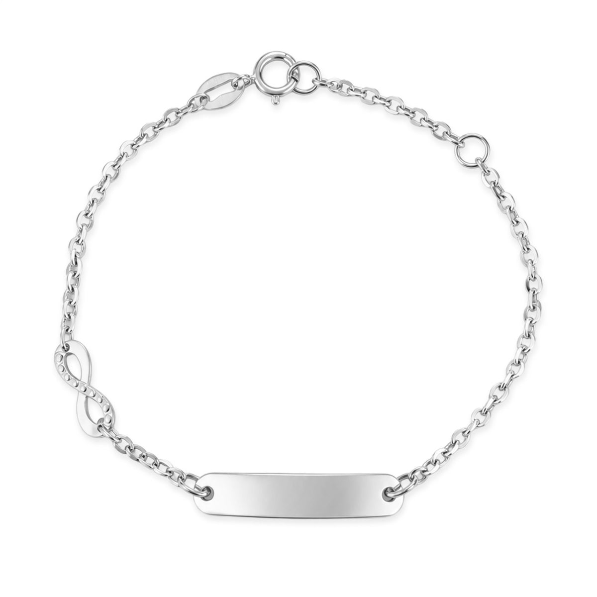 Bracciale Bimba iGold in Oro Bianco 9Kt con Targhetta