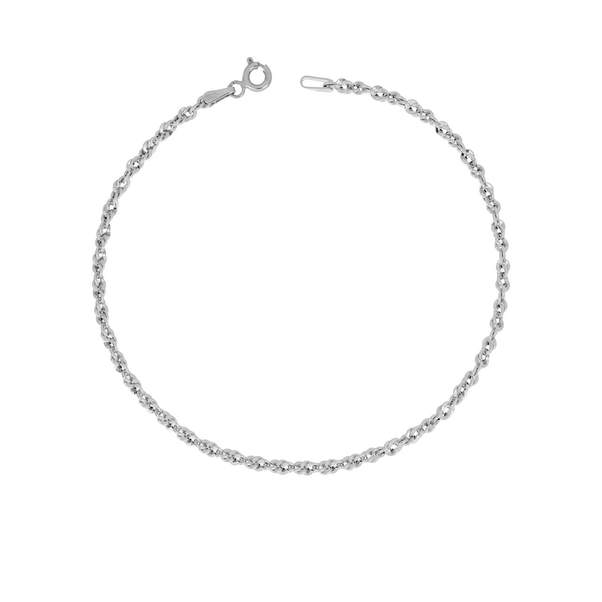 Bracciale Uomo iGold in Oro Bianco 9 KT con Maglia Corda Ritorta