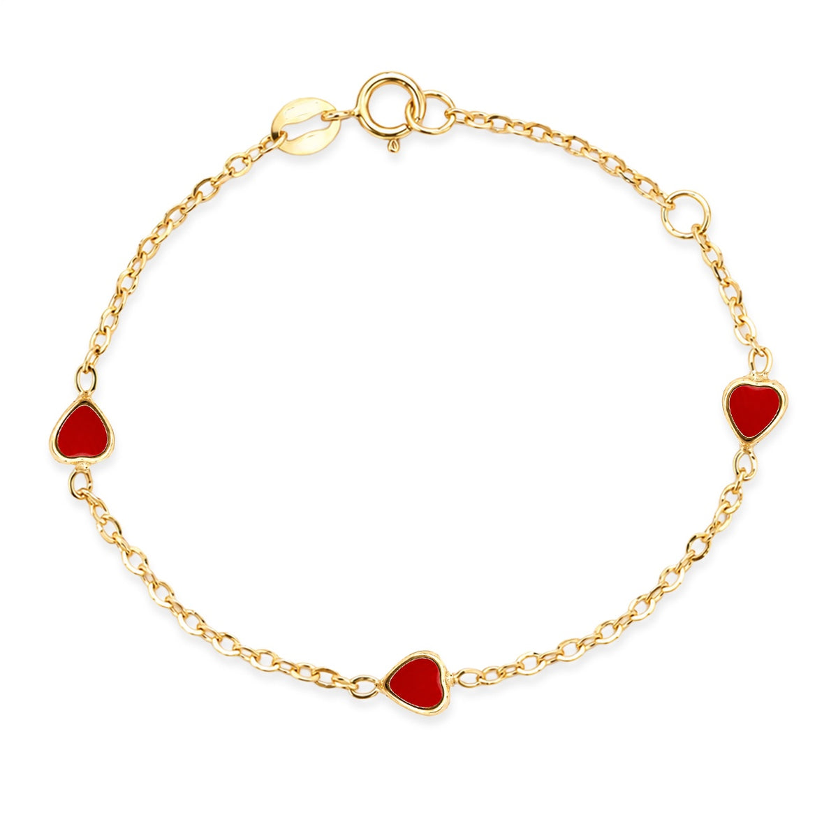 Bracciale Bimba iGold in Oro Giallo 9Kt con Cuori