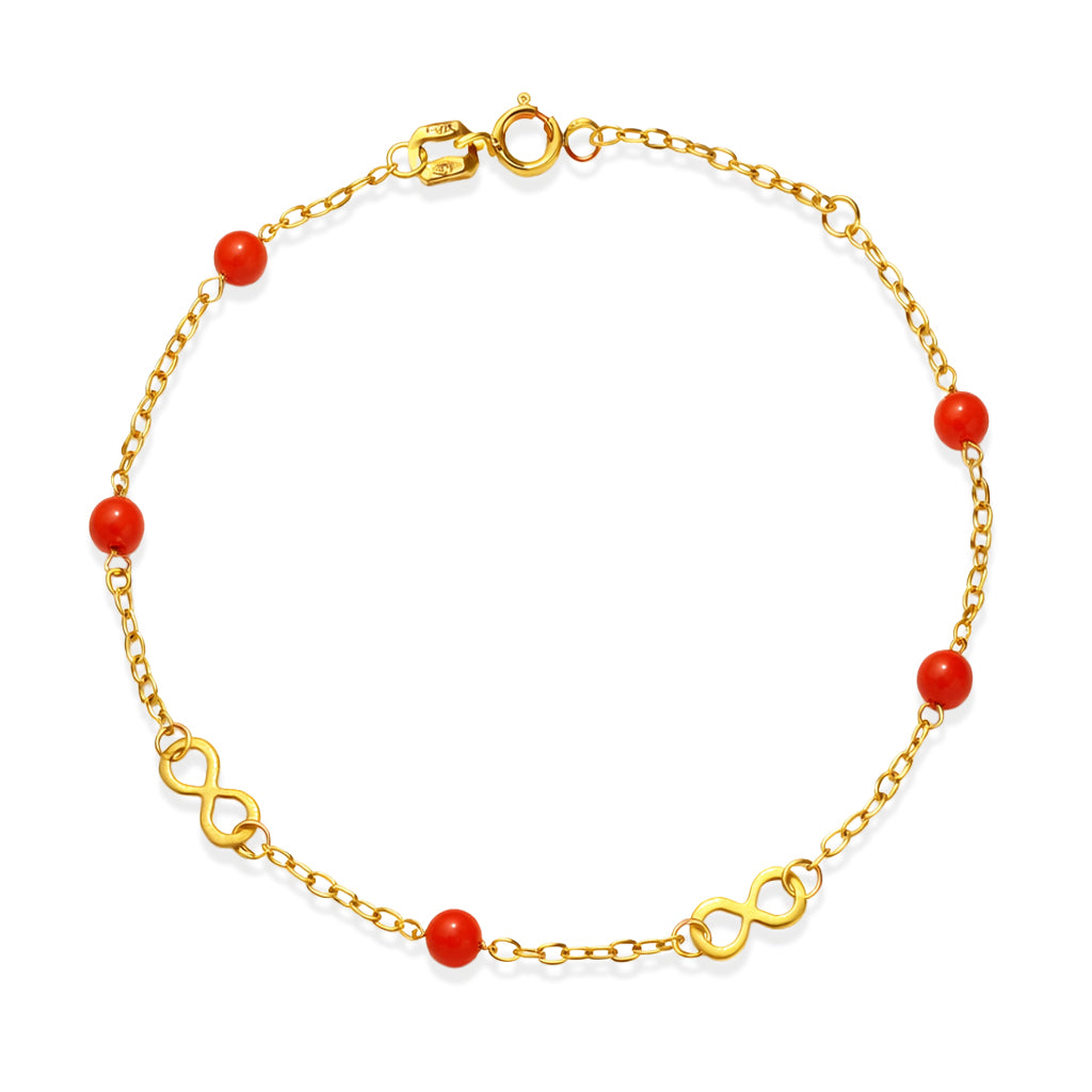 Bracciale Donna iGold in Oro Giallo 9Kt e Corallo Rosso
