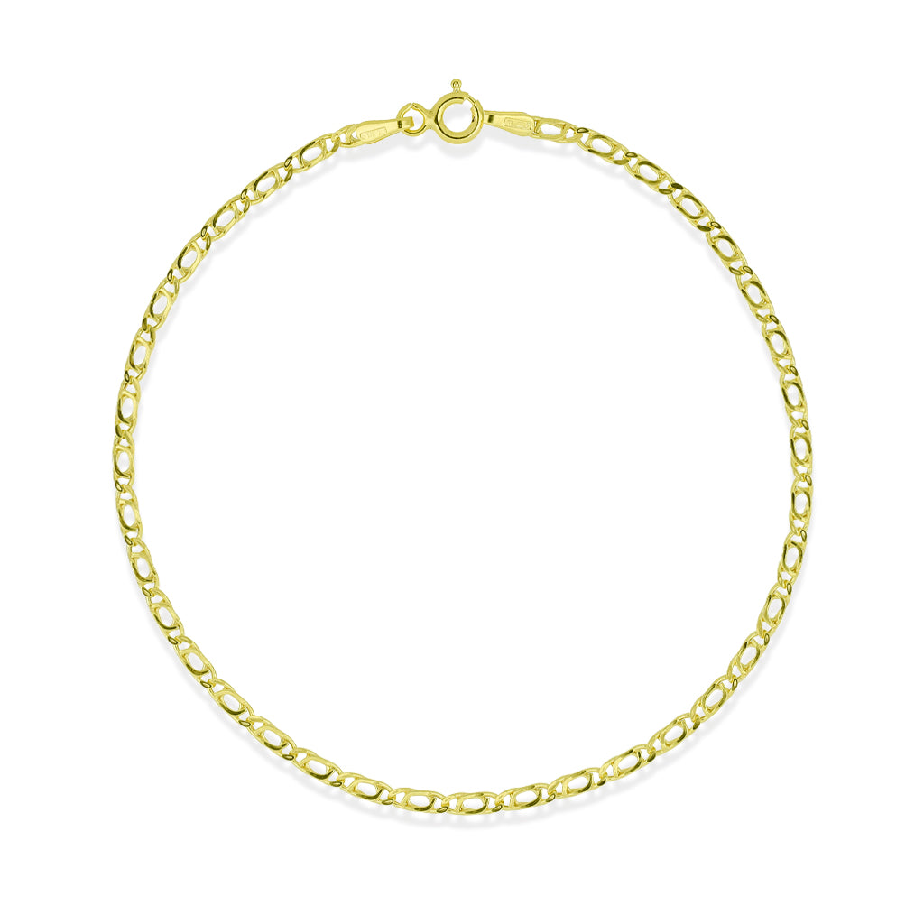 Bracciale Uomo iGold in Oro Giallo 9Kt con Maglia Occhio di Pernice