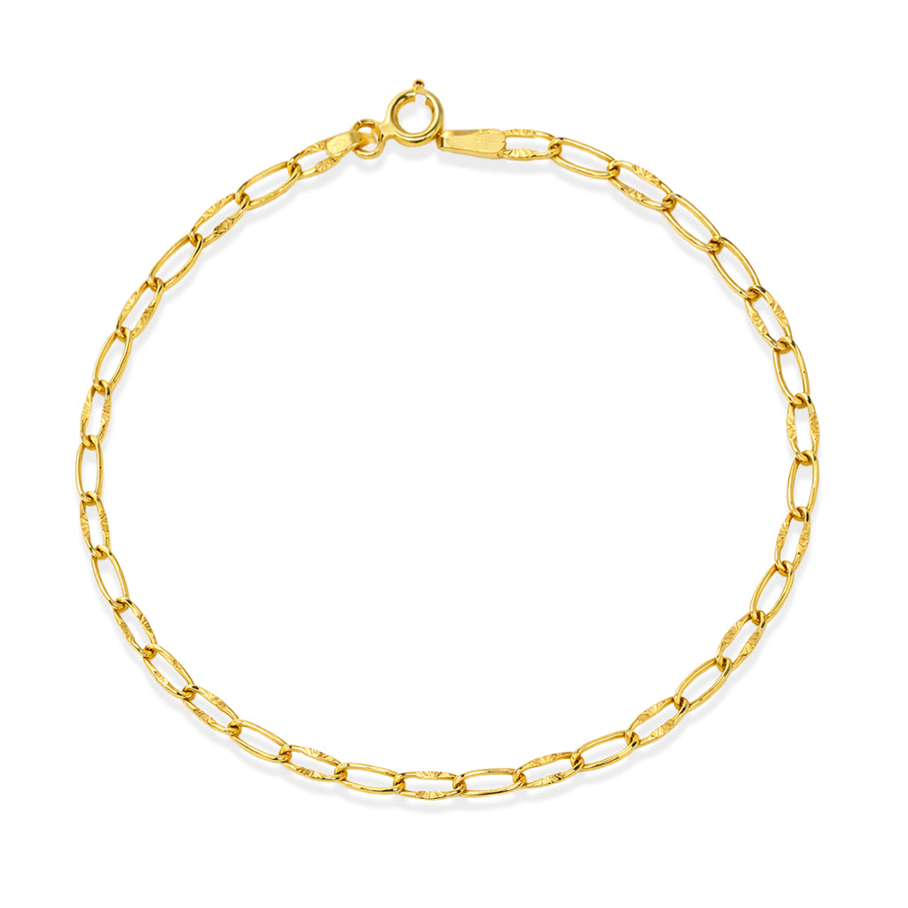 Bracciale Uomo iGold in Oro Giallo 9Kt con Maglia Paperclip