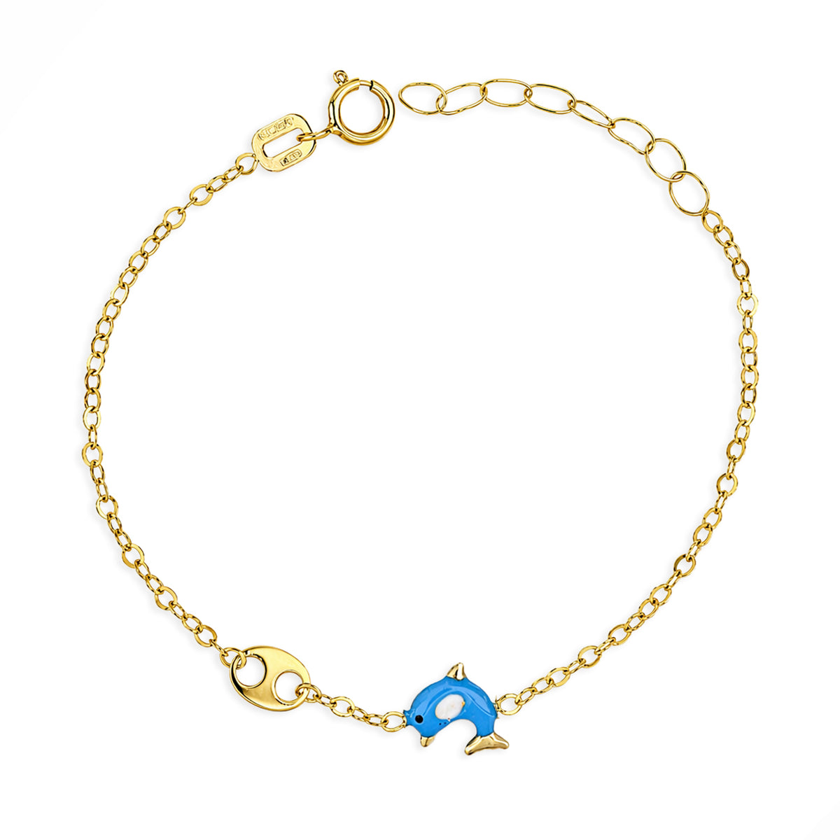 Bracciale Bimbo iGold in Oro Giallo 9Kt con Delfino