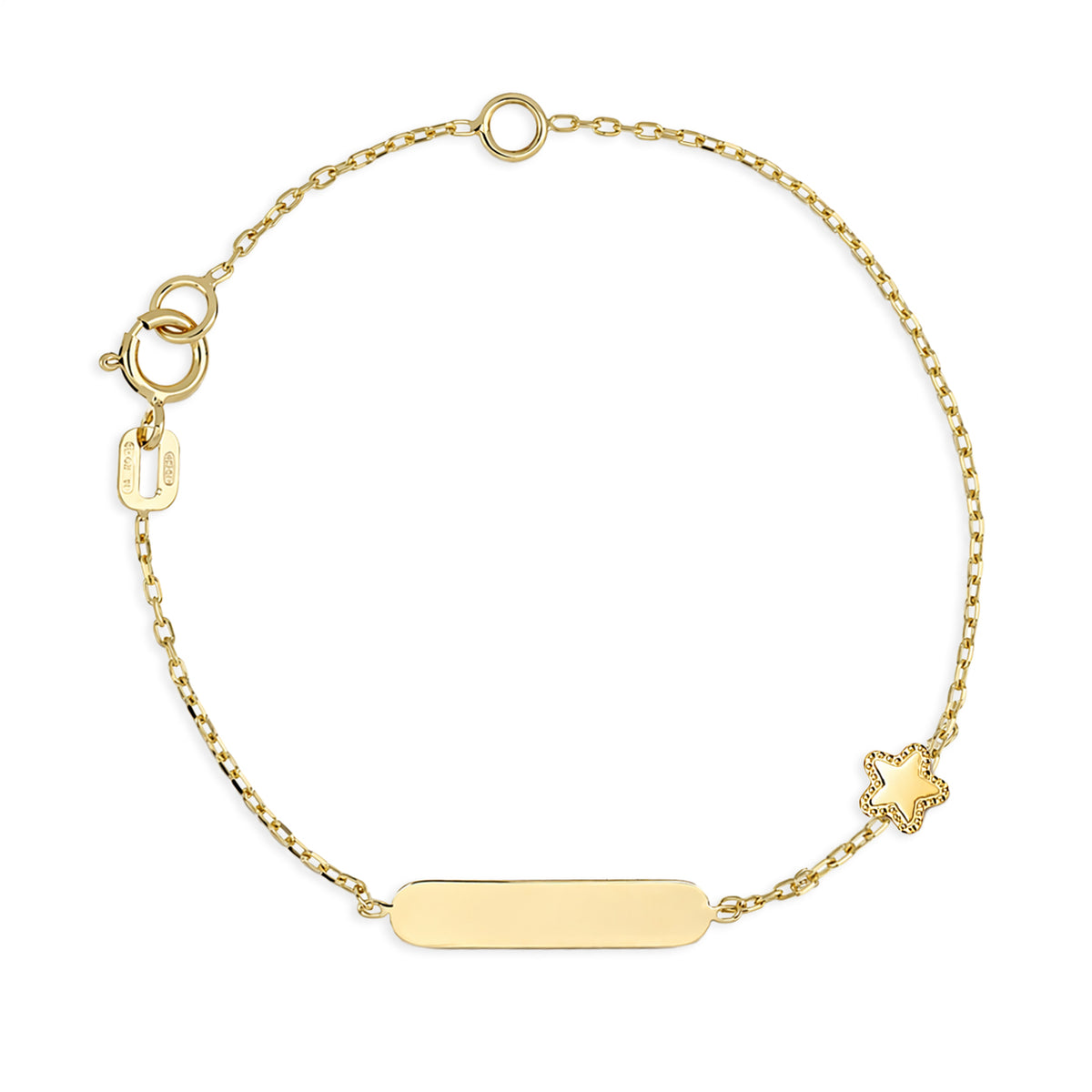 Bracciale Bimba iGold in Oro Giallo 9Kt con Targhetta