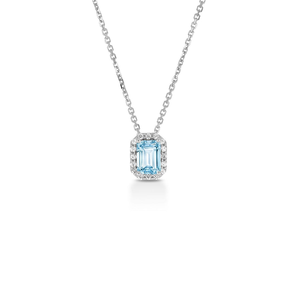 Collana iGold modello Princess in Oro Bianco 9Kt e Zircone Celeste