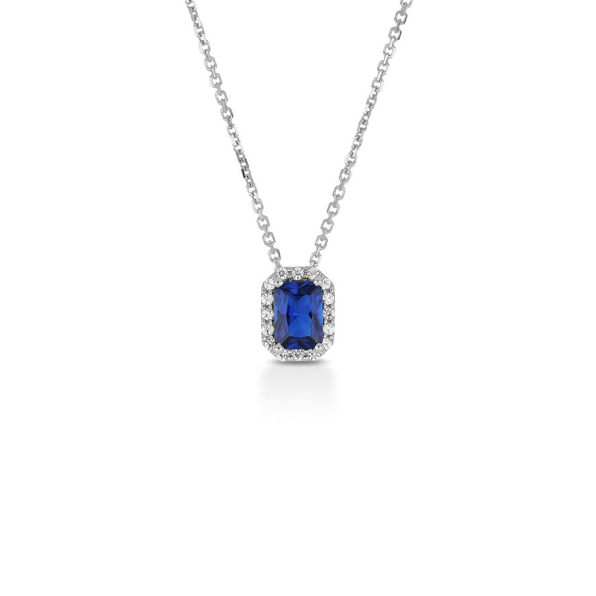 Collana iGold modello Princess in Oro Bianco 9Kt e Zircone Blu