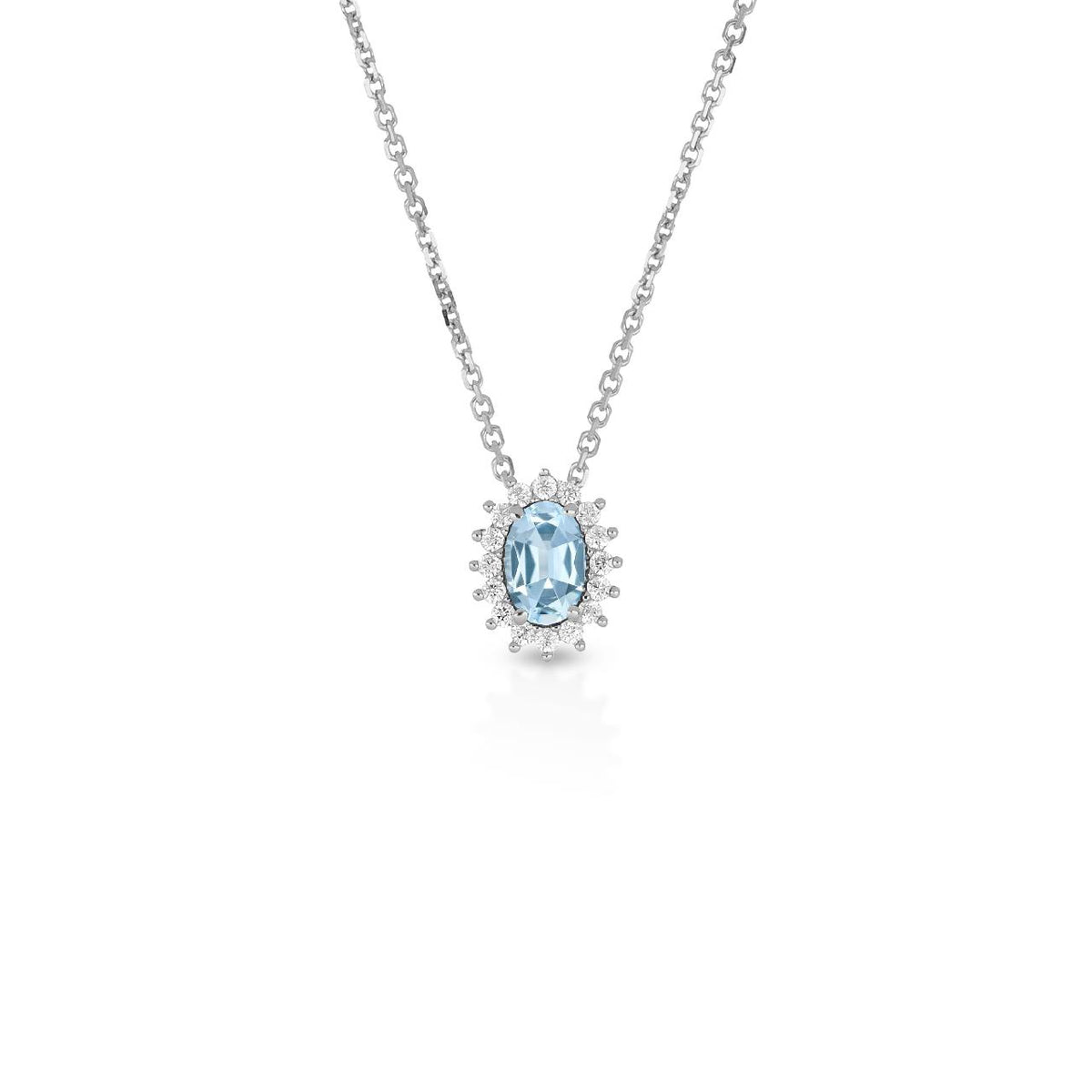 Collana iGold modello Kate in Oro Bianco 9Kt e Zircone Celeste