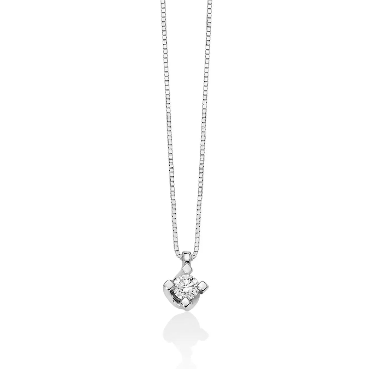 Collana Punto Luce Miluna in Oro 18KT 18KT con Diamante Ct. 0,14