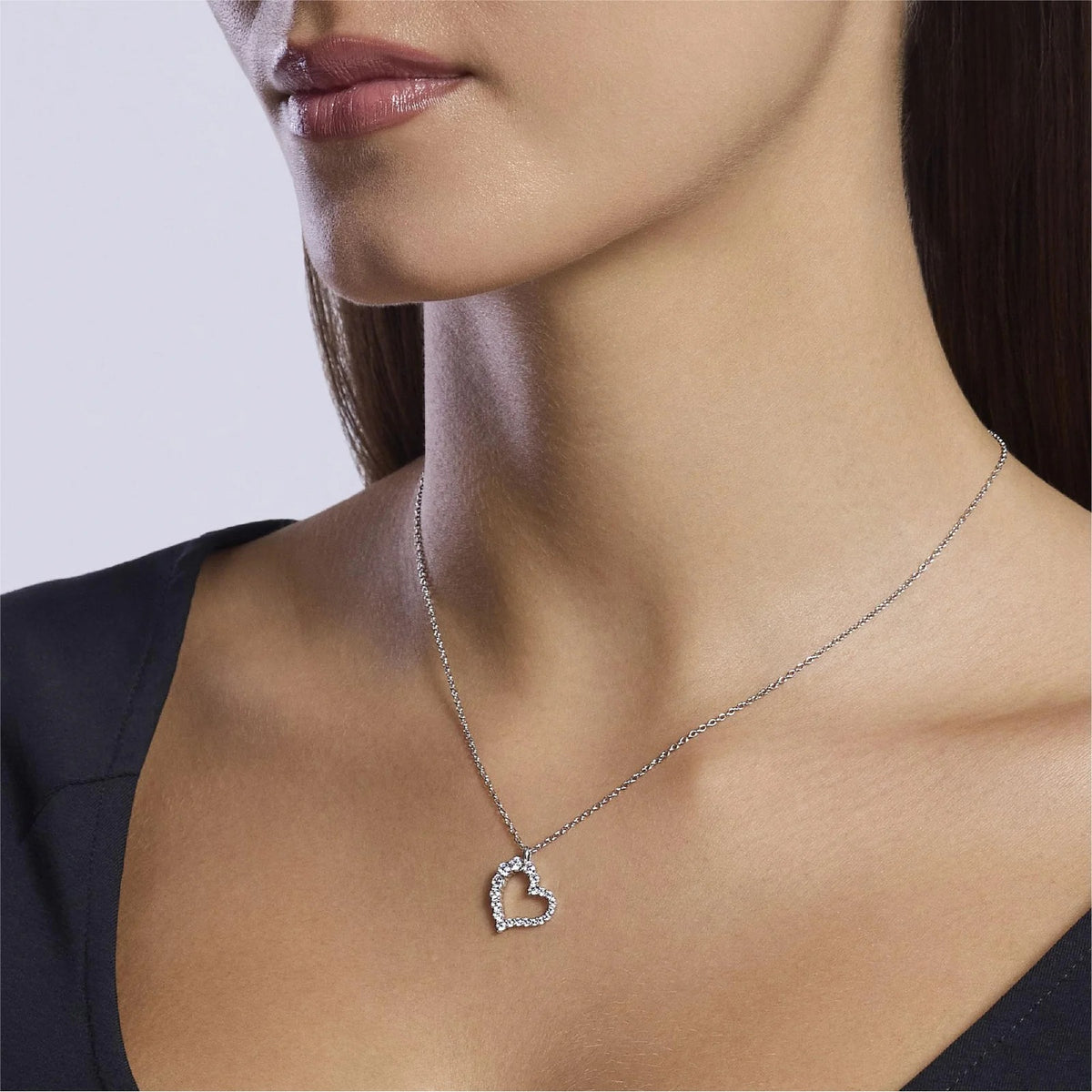 Collana con Cuore Mabina in Argento con Zirconi