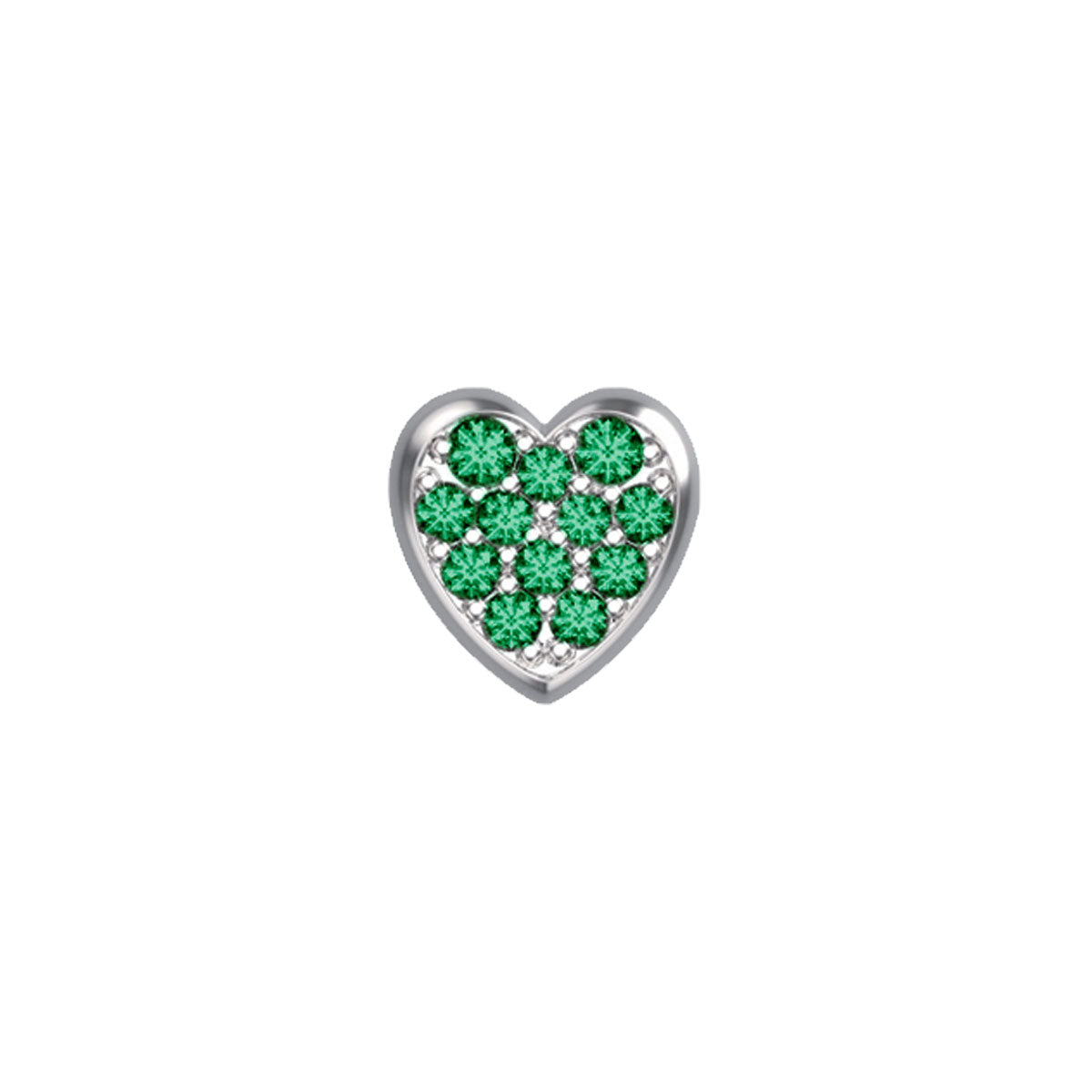 Elements - Cuore in Oro 18KT 18KT e Smeraldi Ct 0.03