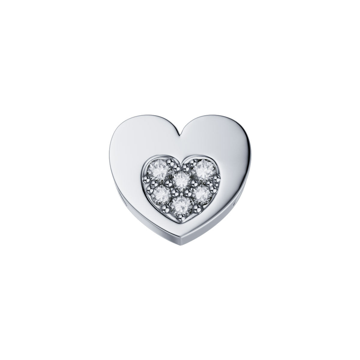 Elements - Cuore nel Cuore in Oro 18KT 18KT e Diamanti CT 0.02