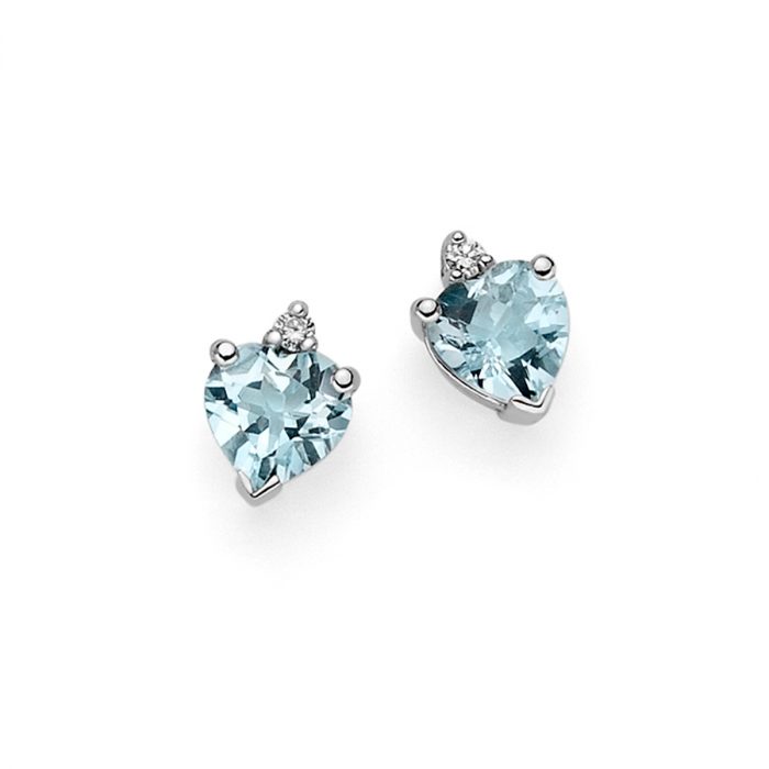 Orecchini Donna Oro 18KT con Acquamarina e Diamanti