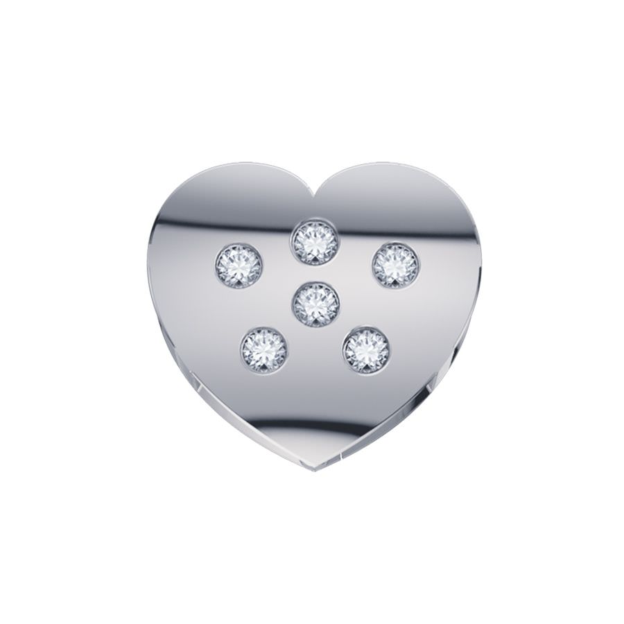 Elements - Cuore Grande in Oro 18KT 18KT e Diamanti