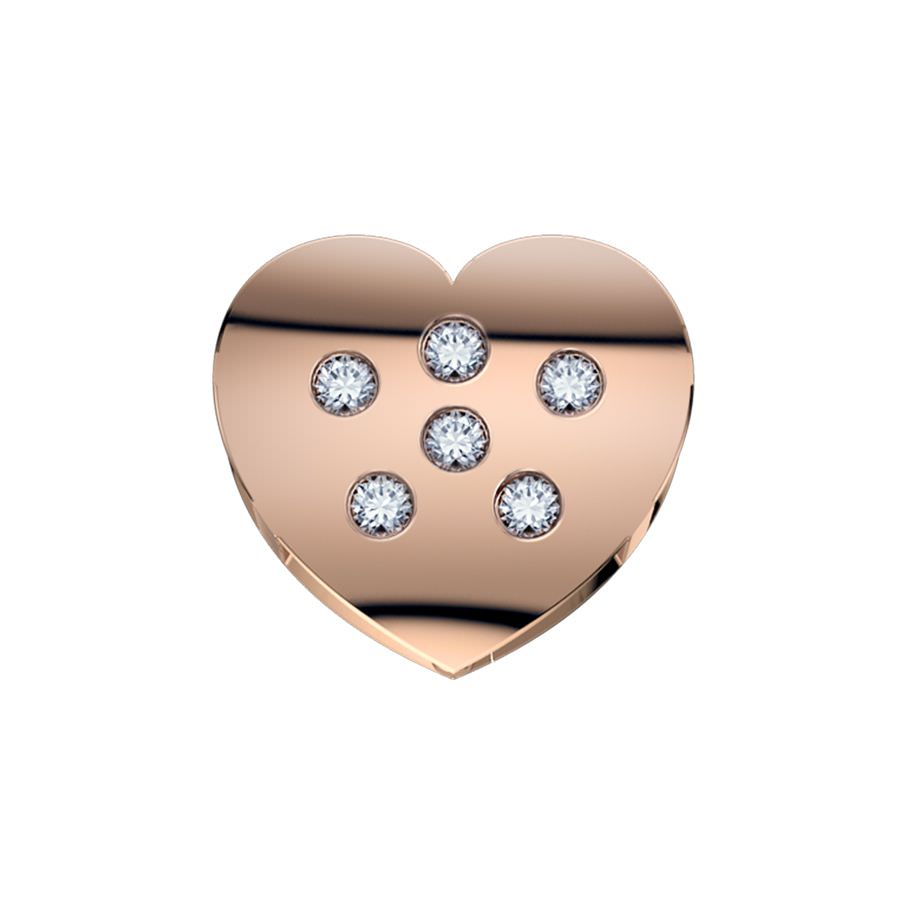 Elements - Cuore Grande in Oro 18KT 18KT e Diamanti