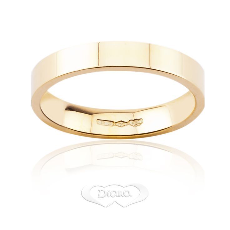 Fede Piatta Diana Vellutata 3,7 mm Oro 18KT 18KT