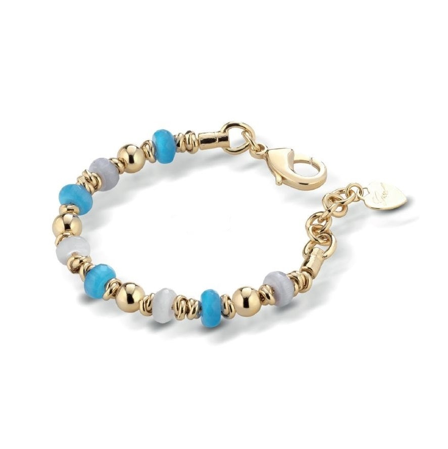 Bracciale Gisel alternato con pietre dure in Bronzo
