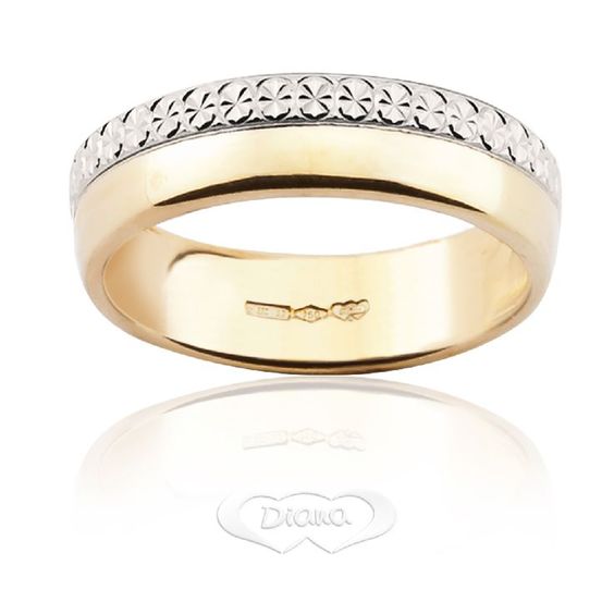 Fede Girella Diana 5 mm Oro 18KT 18KT e Bianco