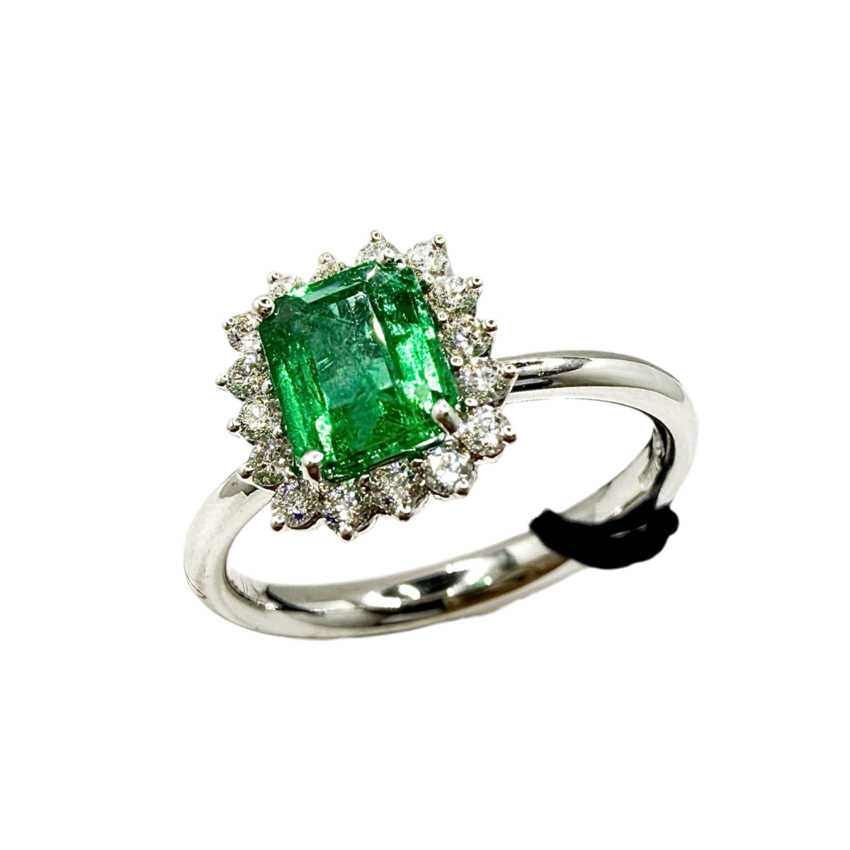 Anello Recarlo con Diamanti e Smeraldo ct. 0,77