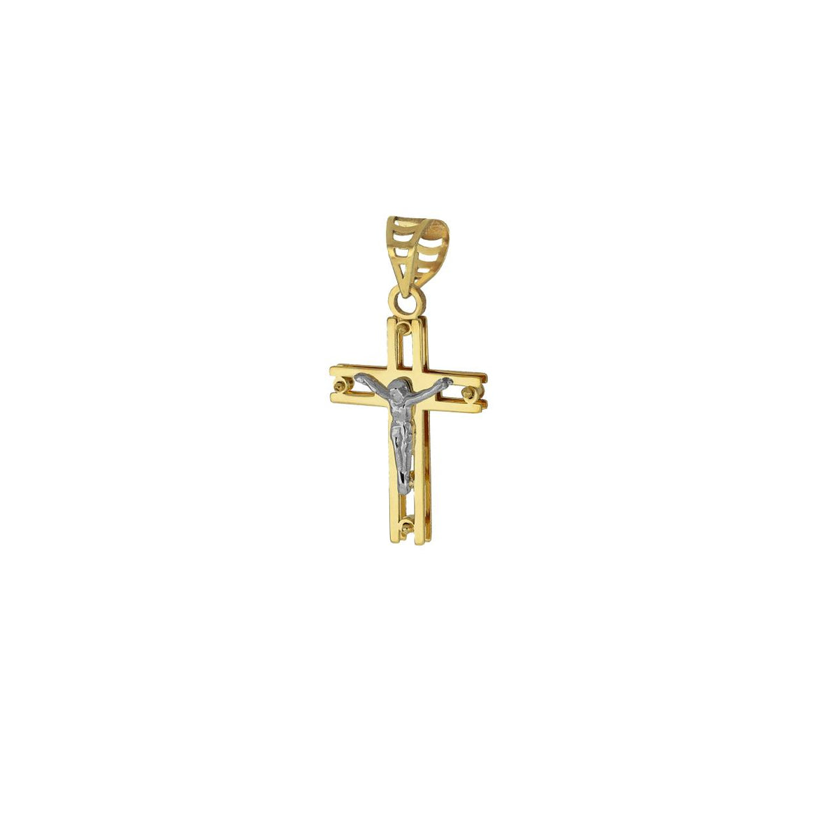 Croce iGold in Oro 9Kt Bicolore