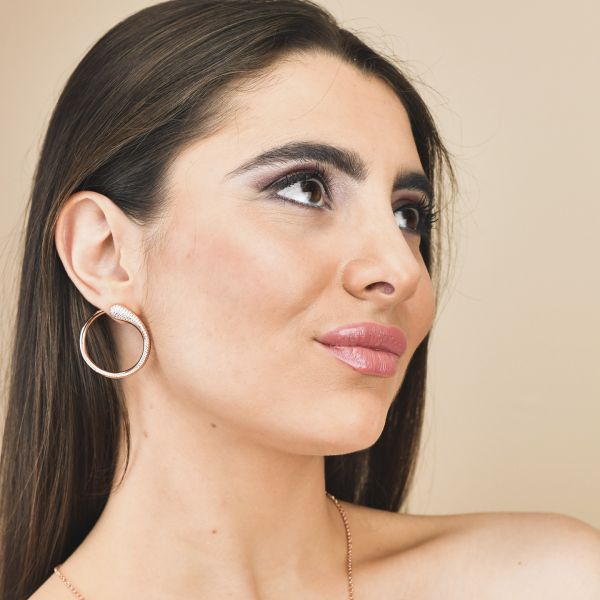 Orecchini Donna Boccadamo in Bronzo Rosè con Zirconi - Caleida