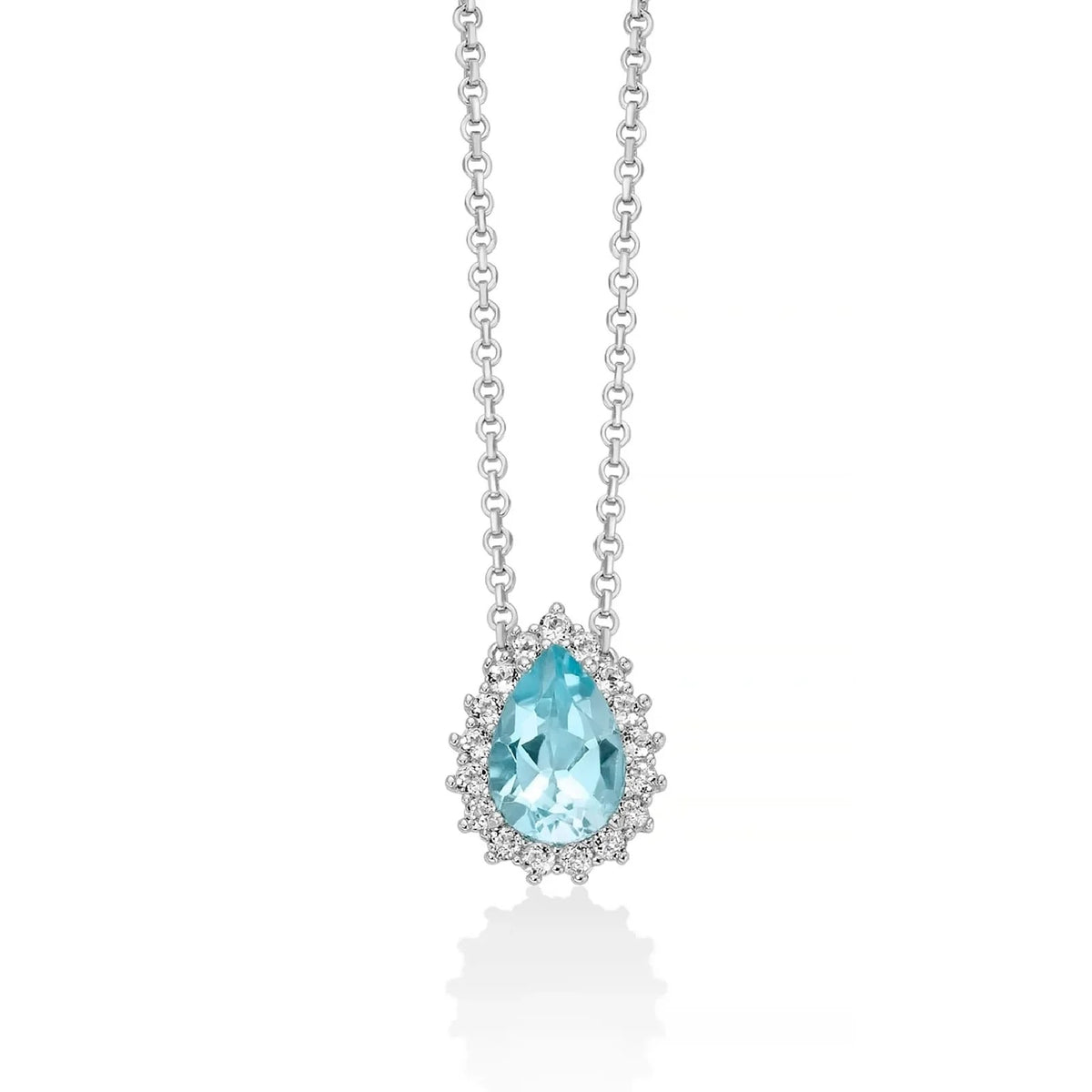 Collana a Goccia Miluna in Argento e Topazio - Gemma del Cielo