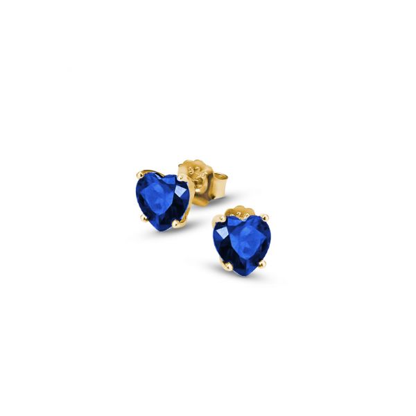 Orecchini Donna Boccadamo in Argento Dorato con Cuore Blu