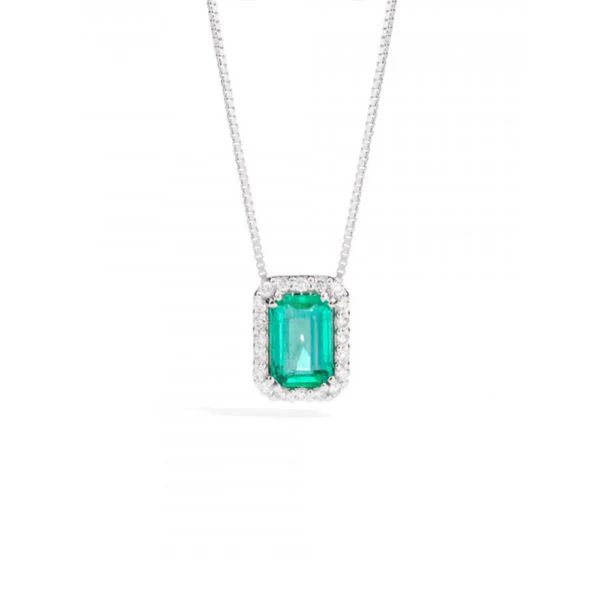 Collana Donna Recarlo con Smeraldo e Diamanti