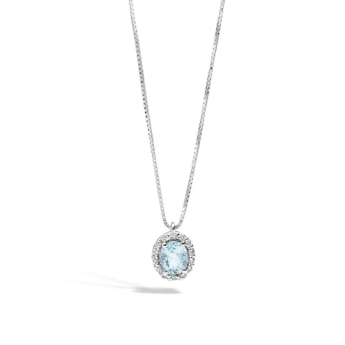 Collana Donna Recarlo Iris con Diamanti e Acquamarina