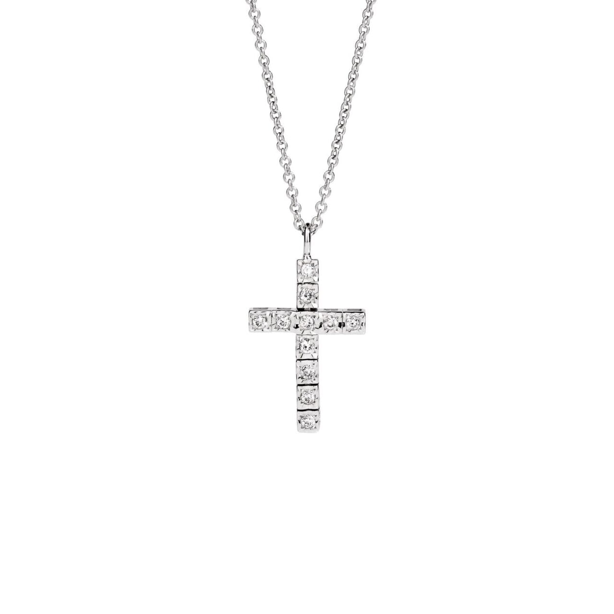 Collana Recarlo Con Croce in Oro 18KT 18KT e Diamanti Ct. 0,18
