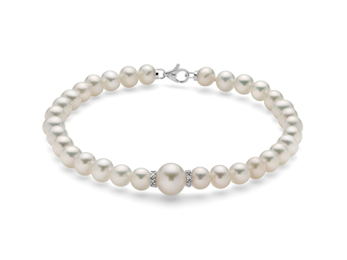 Bracciale di Perle Miluna mm. 5-5,5 e mm 7,5-8 in Oro 18KT 18KT