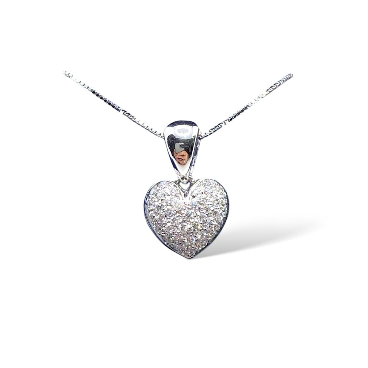 Collana a Cuore in Oro 18KT 18KT e Diamanti Ct. 0.35